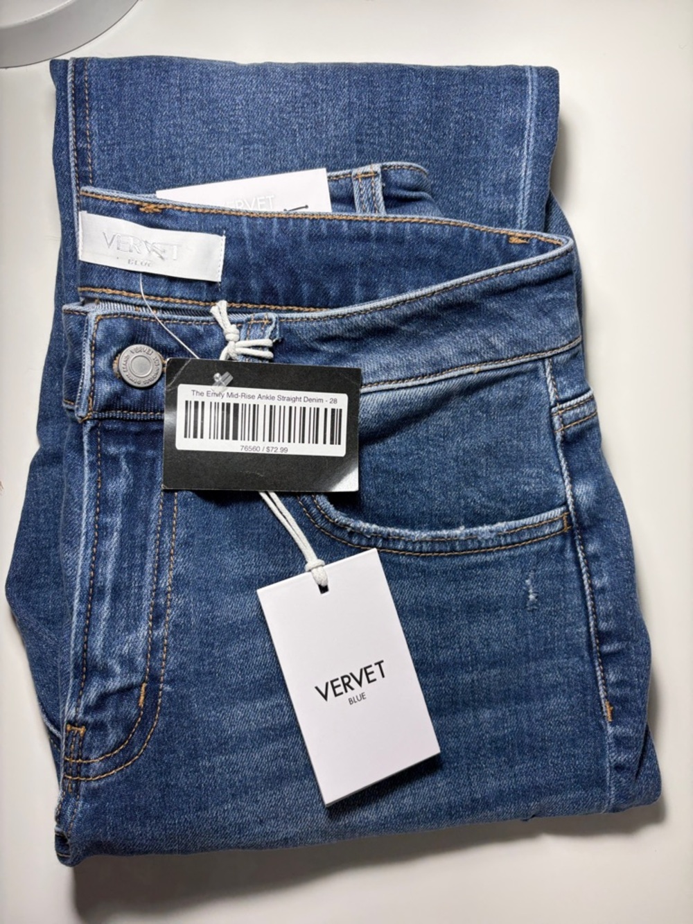 Vervet Emily  Mid-Rise Ankle Straight Jeans